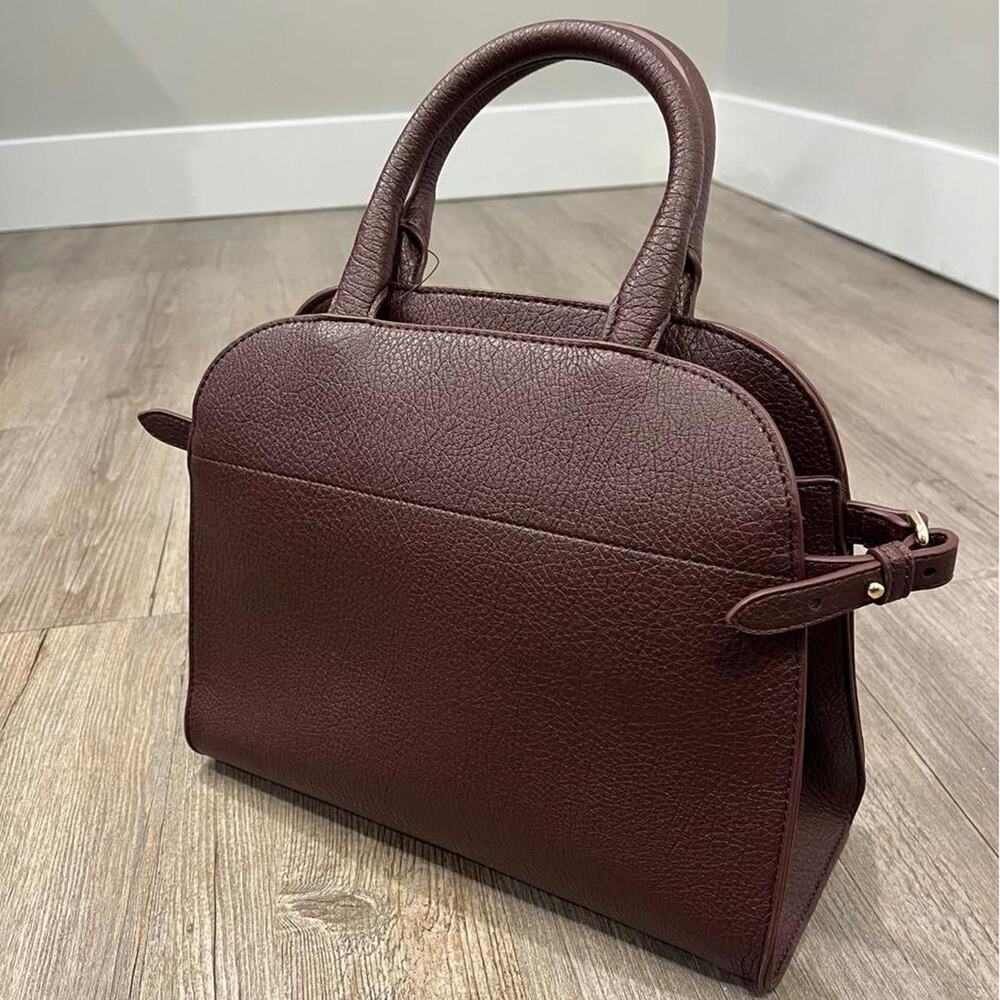 Banana Republic Structured Top-Handle Shoulder Bag in Deep Burgundy
